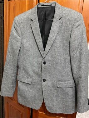 Topman Men's Gray Herringbone Blazer - sz 40R